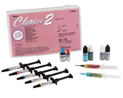 CHOICE 2 Стартовый набор:

Choice 2 Veneer Cement (цвет Translucent - 2 шпр по 4,5 г; А1 - 1 шпр; B1 - 1 шпр; Milky Bright - 1 шпр),
Porcelain Etchant 9,5 % - эффективная протравка для керамики 9,5% плавиковой кислоты (1 шпр. 5 гр),
UNI-ETCH 32% с БАХ - полугелевая протравка с антибактериальным агентом (1 шпр. 5 гр),
All-Bond 3 - праймеры A и В (2 бут. по 6 мл),
Bis-Silane - надежный двухкомпонентый праймер для керамики А и В (2 бут. по 6 мл),
Porcelain Bonding Resin - смола для керамических реставраций (1 бут. 6 мл),
кюветы для замешивания (15 шт.),
канюли (40 шт.),
аппликаторы (25 шт.)
