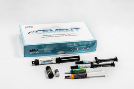 eCEMENT Adhesive Cementation System Kit - Адгезивная цементирующая система для реставраций из дисиликата лития, Набор:

eCEMENT цемент двойного отверждения (1 сдвоенный шпр. 8 гр)
eCEMENT светового отверждения, прозрачный (1 шпр. 4.5 гр)
eCEMENT светового отверждения, ярко-молочный (1 шпр. 4.5 гр)
ALL-BOND UNIVERSAL - универсальный самопротравливающий однокомпонентный адгезив (1 бут. 6 мл)
PORCELAIN PRIMER - однокомпонентный праймер для керамики (1 бут. 3 мл)
PORCELAIN ETCHANT 4% - протравка для керамики 4% плавиковой кислоты (1 шпр. 5 гр)
SELECT-HV-ETCH 35% с БАХ - густая полугелевая протравка (1 шпр. по 5 гр)
Аксессуары
