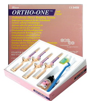 ORTHO-1 - набор для фиксации брекетов химического отверждения:

ORTHO-ONE Paste (4 шпр. по 3,5 гр)
ORTHO-ONE Orthodontic Primer - праймер для брекетов (1 бут. 15 мл),
Liquid Etchant - протравка (1 бут. 9 гр)

